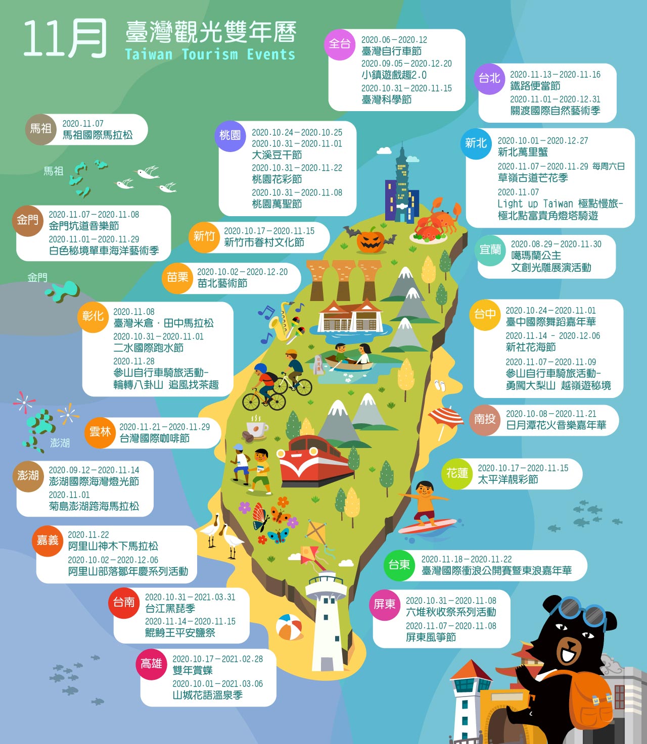 11月精彩活動盡在臺灣觀光雙年曆