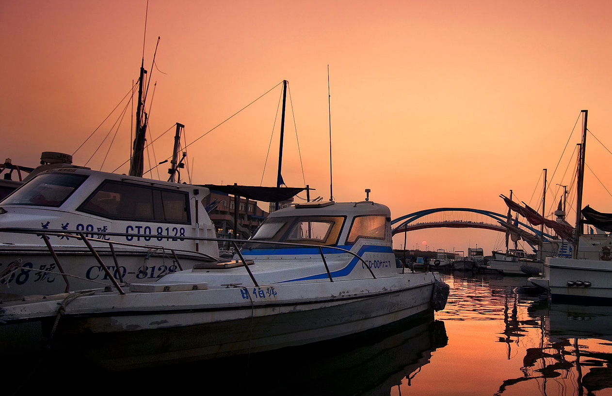 永安漁港夕照