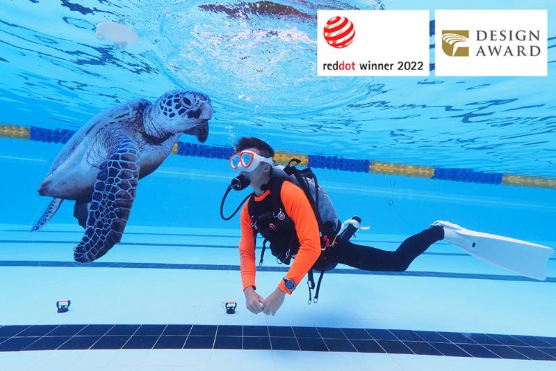 與實物大小相符的海龜相片讓潛水員穿梭海龜間一同暢游