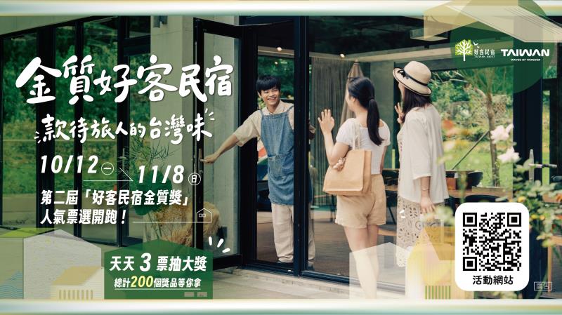 第2屆「好客民宿金質獎」人氣票選活動開跑! 投票抽iPhone17、PS5多項好禮!