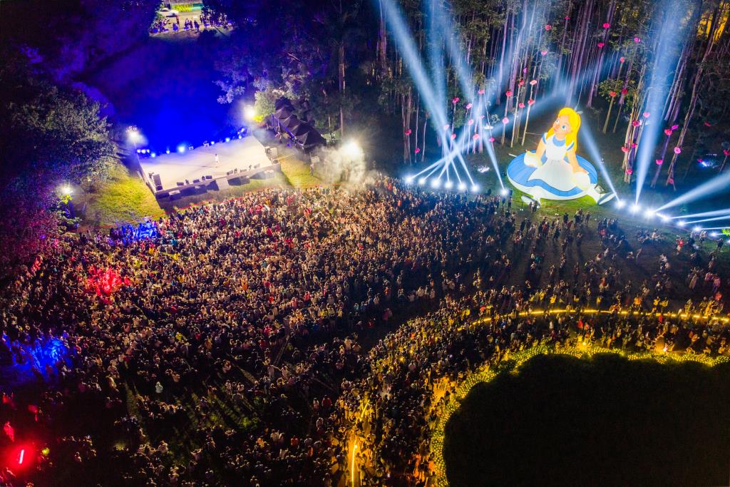 「2025 光織影舞」夜晚燈光亮起,一同走入愛麗絲光影世界