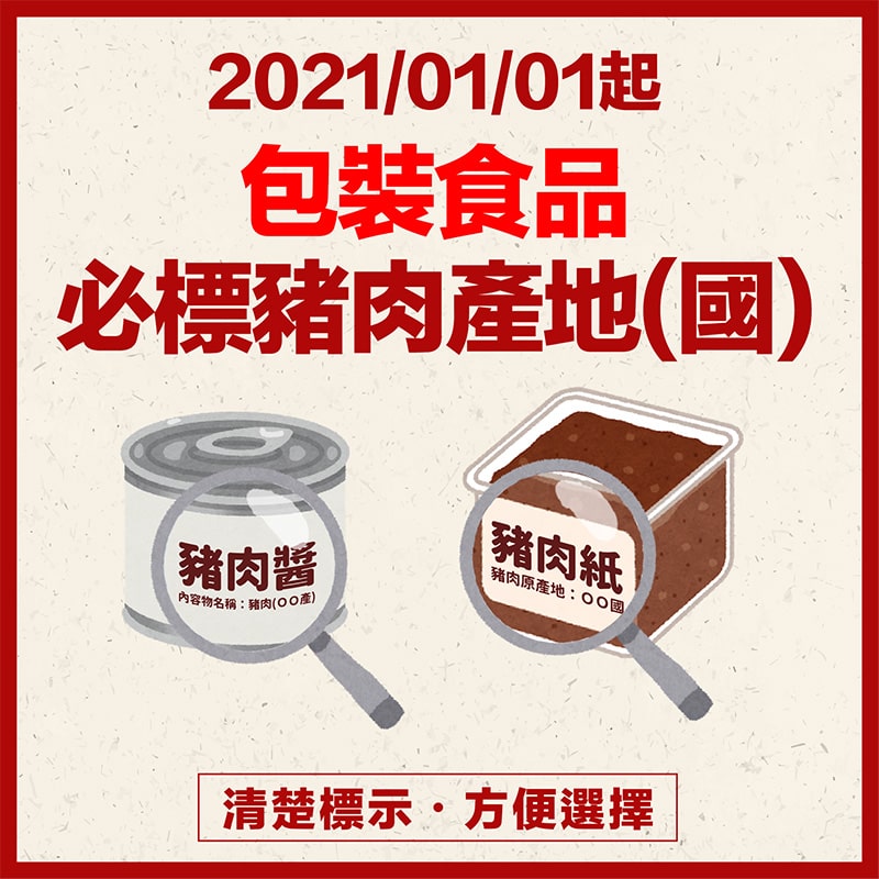 包裝食品 必標豬肉產地(國)