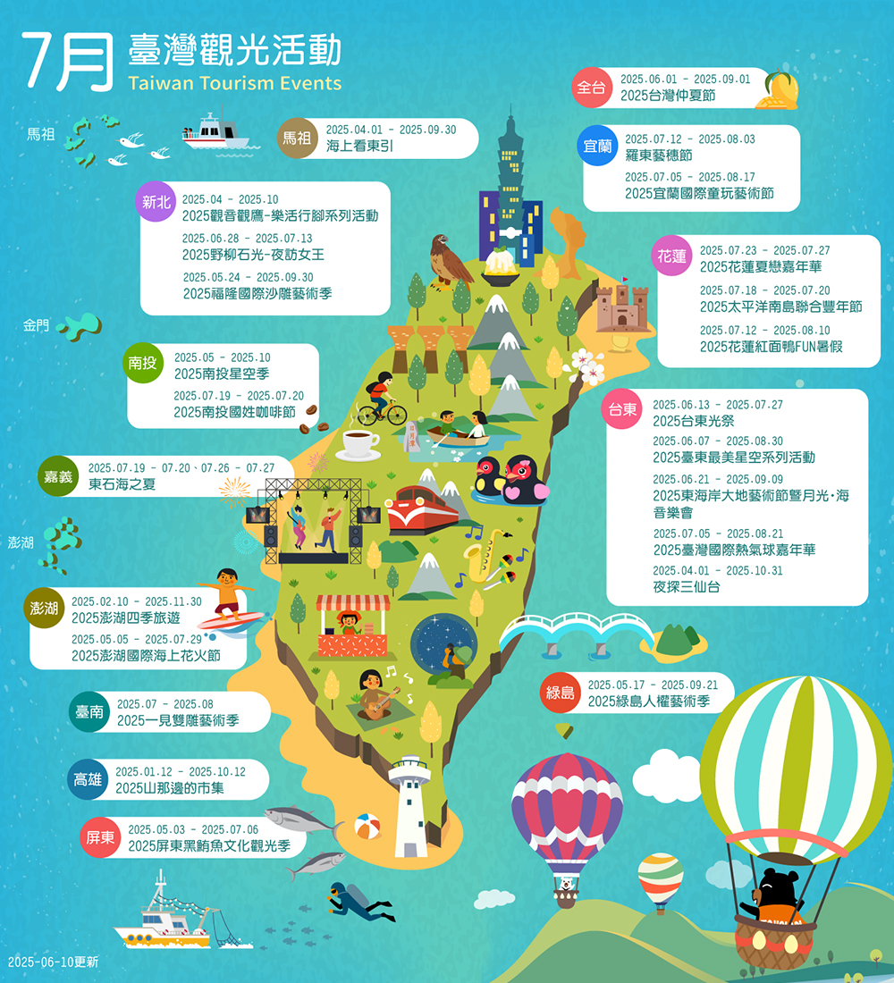 7月精彩活動盡在臺灣觀光活動
