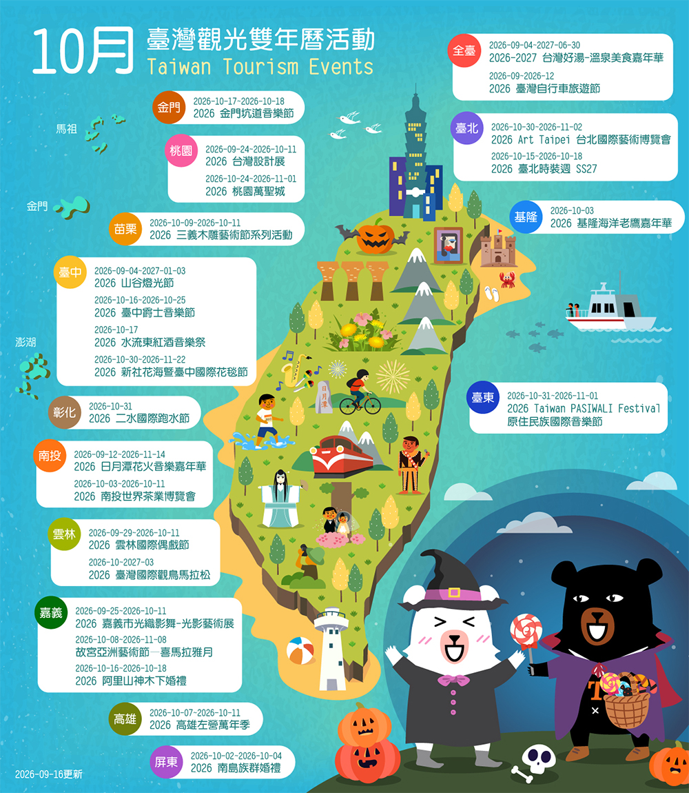 10月精彩活動盡在臺灣觀光活動