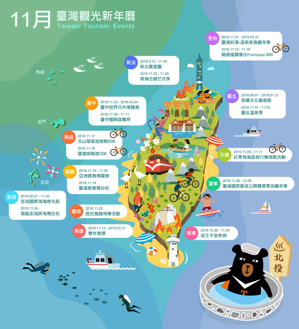 11月精彩活動盡在臺灣觀光新年曆