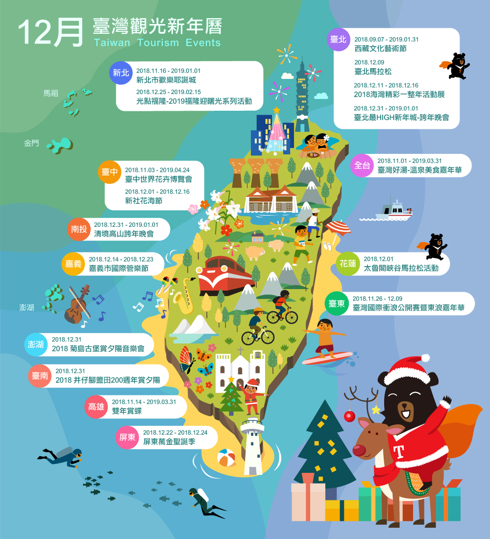 12月精彩活動盡在臺灣觀光新年曆