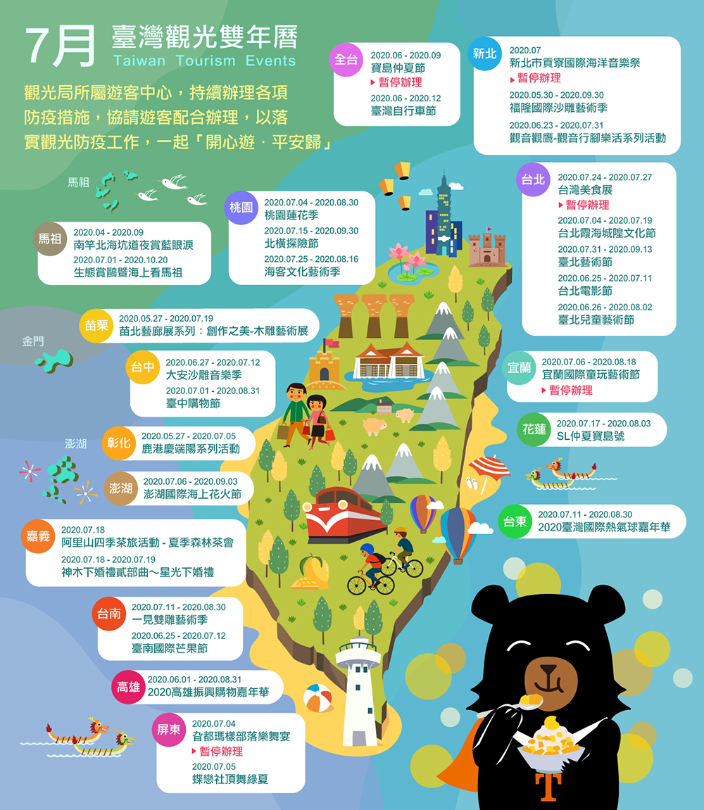 7月精彩活動盡在臺灣觀光雙年曆