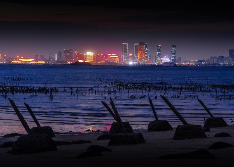 夜色海邊雙口海灘